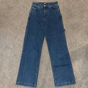 MINGA LONDON WOMEN'S HIGH RISE WIDE LEG CARPENTER JEANS  MADE IN PORTUGAL - 28"